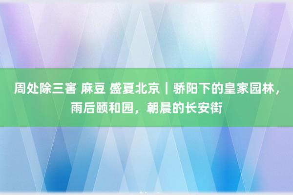 周处除三害 麻豆 盛夏北京｜骄阳下的皇家园林，雨后颐和园，朝晨的长安街