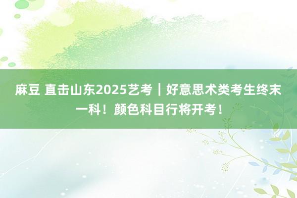 麻豆 直击山东2025艺考｜好意思术类考生终末一科！颜色科目行将开考！