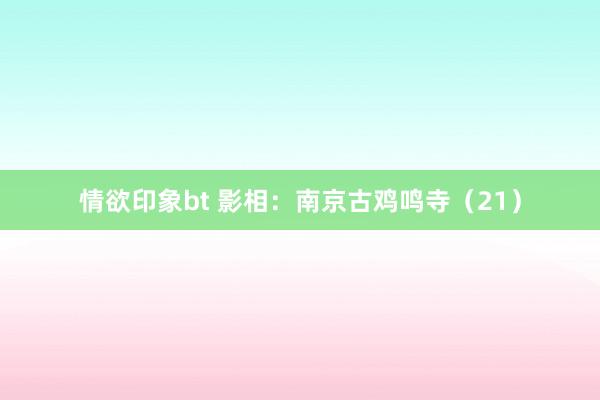 情欲印象bt 影相：南京古鸡鸣寺（21）
