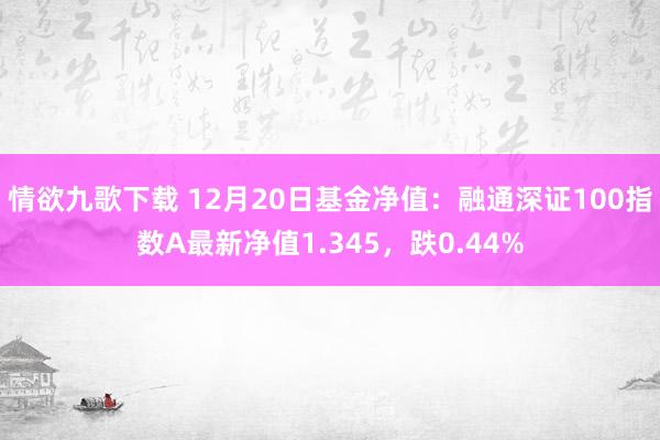 情欲九歌下载 12月20日基金净值：融通深证100指数A最新净值1.345，跌0.44%
