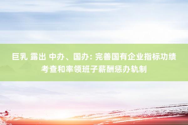 巨乳 露出 中办、国办: 完善国有企业指标功绩考查和率领班子薪酬惩办轨制
