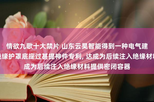 情欲九歌十大禁片 山东云昊智能得到一种电气建设垂直多角度绝缘护罩底座过甚提神件专利， 达成为后续注入绝缘材料提供密闭容器