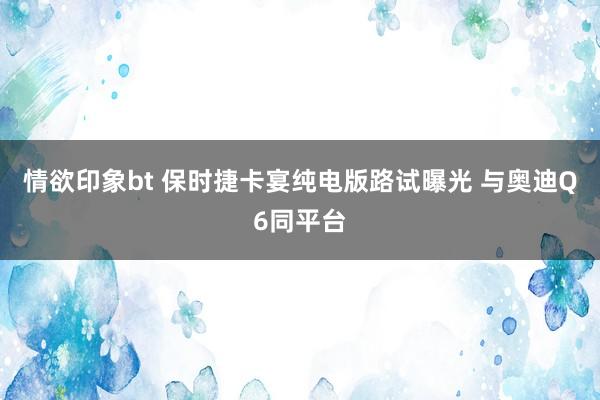 情欲印象bt 保时捷卡宴纯电版路试曝光 与奥迪Q6同平台