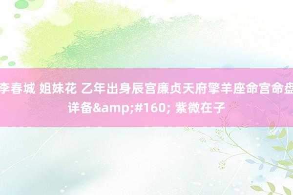 李春城 姐妹花 乙年出身辰宫廉贞天府擎羊座命宫命盘详备  紫微在子