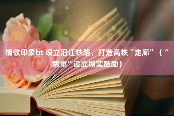 情欲印象bt 设立沿江铁路，打造高铁“走廊”（“两重”设立塌实鼓励）