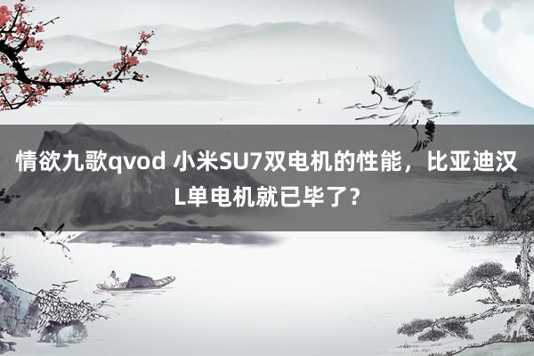 情欲九歌qvod 小米SU7双电机的性能，比亚迪汉L单电机就已毕了？