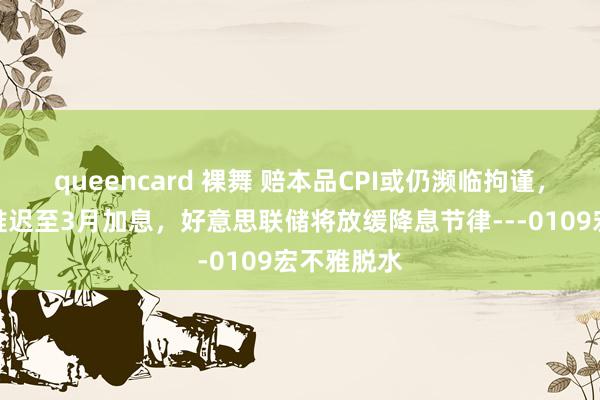 queencard 裸舞 赔本品CPI或仍濒临拘谨，日央行或推迟至3月加息，好意思联储将放缓降息节律---0109宏不雅脱水
