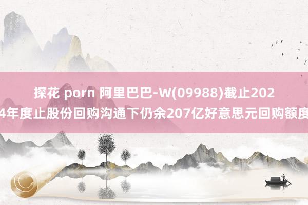 探花 porn 阿里巴巴-W(09988)截止2024年度止股份回购沟通下仍余207亿好意思元回购额度
