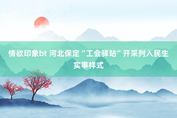 情欲印象bt 河北保定“工会驿站”开采列入民生实事样式