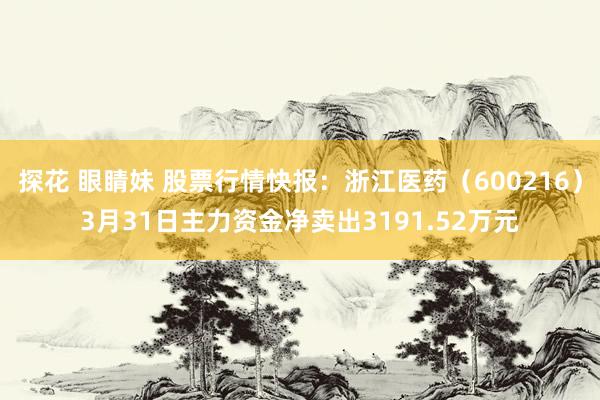 探花 眼睛妹 股票行情快报：浙江医药（600216）3月31日主力资金净卖出3191.52万元