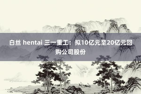 白丝 hentai 三一重工：拟10亿元至20亿元回购公司股份