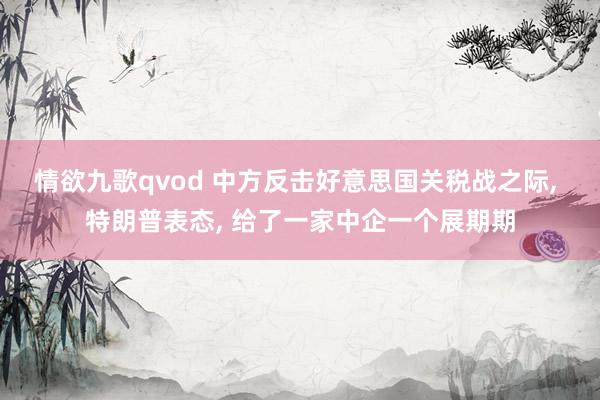 情欲九歌qvod 中方反击好意思国关税战之际， 特朗普表态， 给了一家中企一个展期期