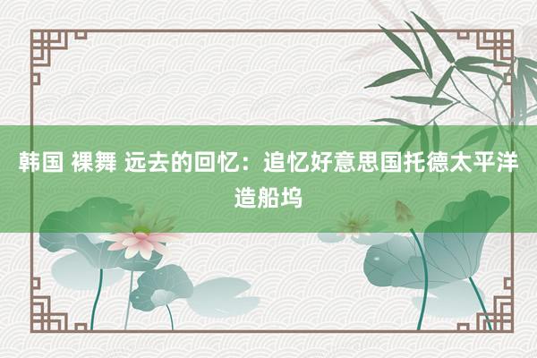 韩国 裸舞 远去的回忆：追忆好意思国托德太平洋造船坞