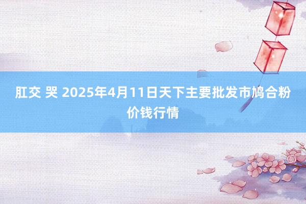 肛交 哭 2025年4月11日天下主要批发市鸠合粉价钱行情