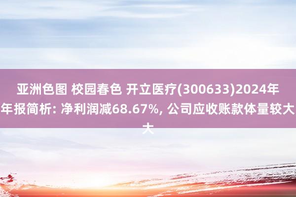 亚洲色图 校园春色 开立医疗(300633)2024年年报简析: 净利润减68.67%， 公司应收账款体量较大
