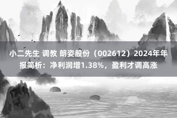 小二先生 调教 朗姿股份（002612）2024年年报简析：净利润增1.38%，盈利才调高涨