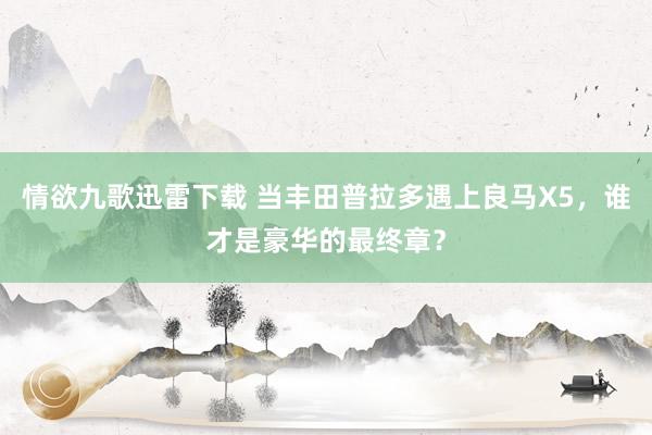 情欲九歌迅雷下载 当丰田普拉多遇上良马X5，谁才是豪华的最终章？