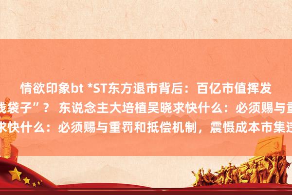 情欲印象bt *ST东方退市背后：百亿市值挥发，谁来守护投资者的 “钱袋子”？ 东说念主大培植吴晓求快什么：必须赐与重罚和抵偿机制，震慑成本市集违法行径
