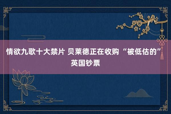 情欲九歌十大禁片 贝莱德正在收购 “被低估的” 英国钞票